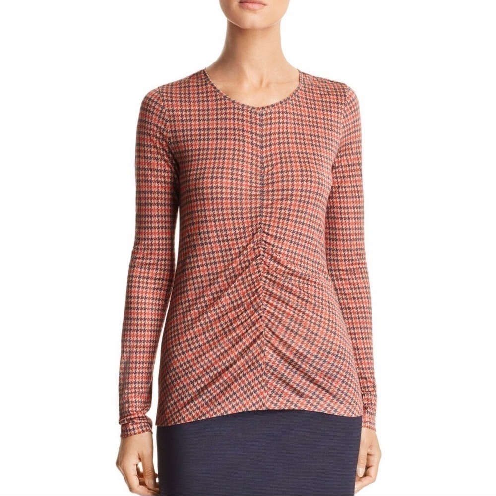 Hugo Boss Egila Houdstooth Top Wool Long Sleeve M